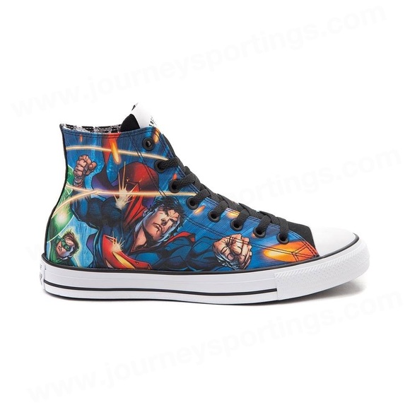 Converse x DC Comics Justice League High Top Sneakers - Boy’s Size 9 - Picture 2 of 15